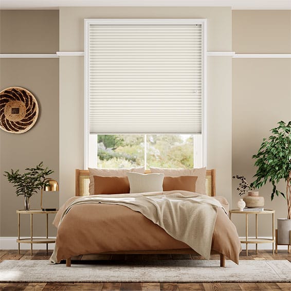 Honeycomb blinds are great for bedrooms due to their energy saving properties. 