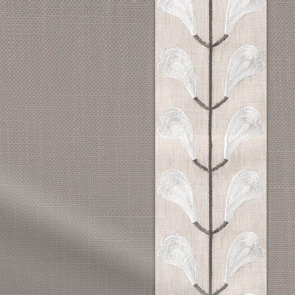 Bijou Linen Taupe & Chatsworth Ivory Roman Blind